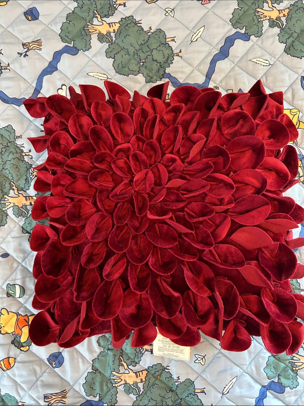 Bed Bath & Beyond Red Velvet Petal Accent Pillow